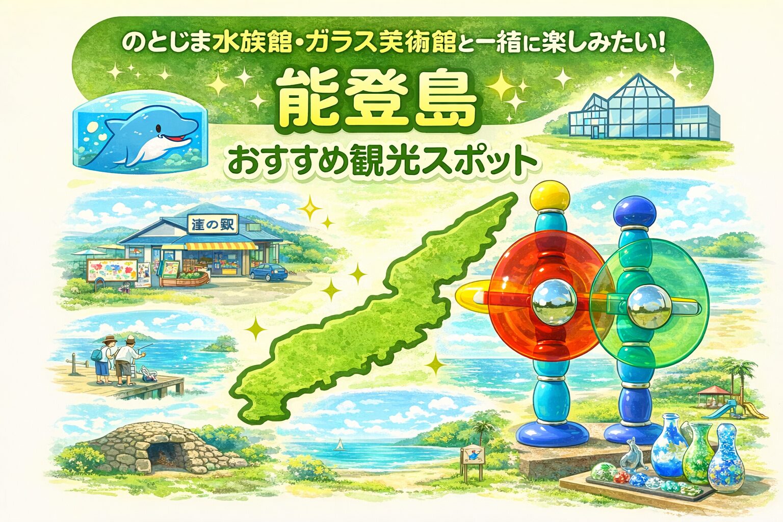 水族館とガラス美術館tと一緒に楽しみたい！能登島おすすめ観光スポット|七尾市
